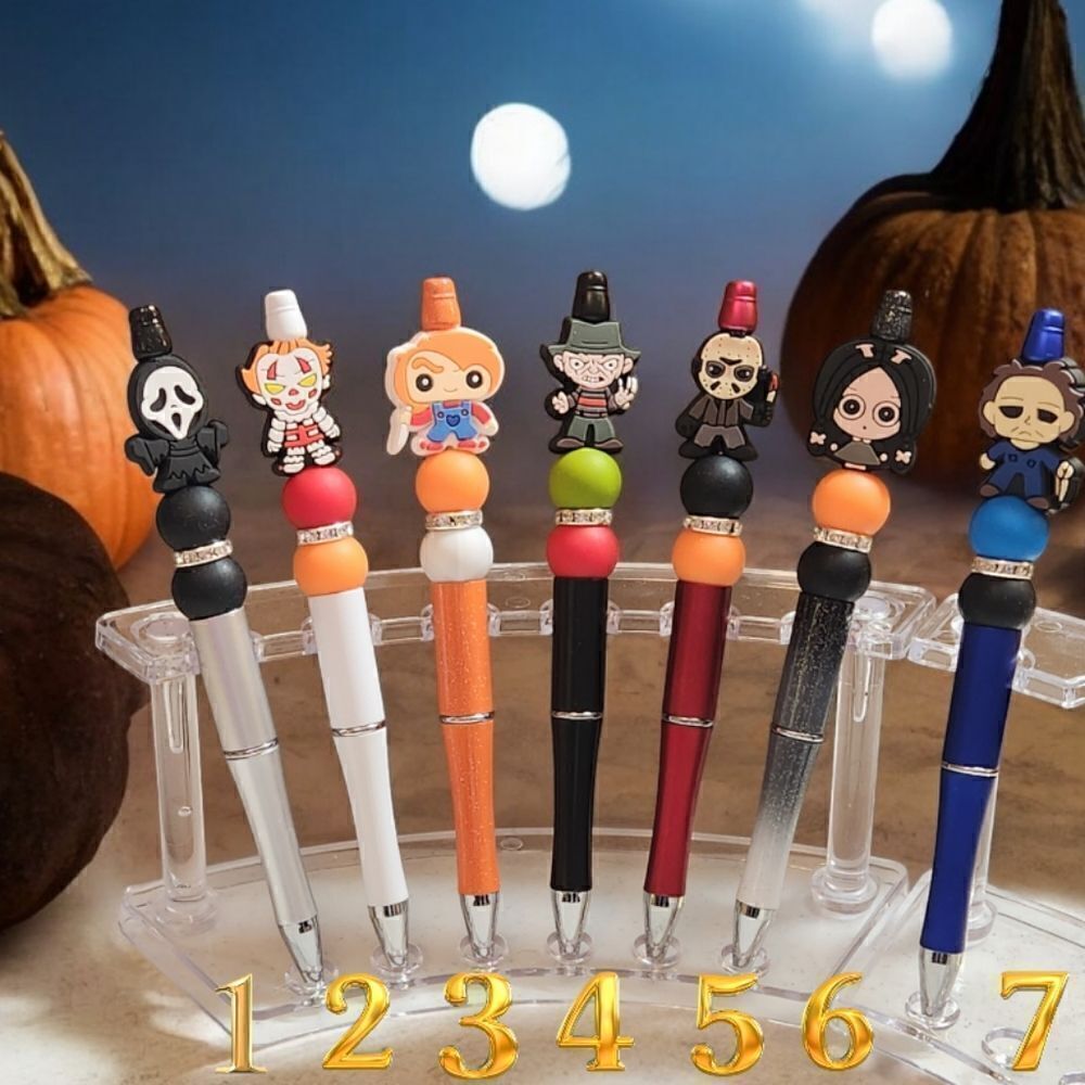 New! Custom Made Horror Movie Cjharacters Beaded Pen w/Free Ink Refill
